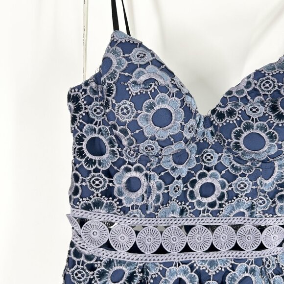 NWT Self-Portrait Floral Embroidery Cut-Out Midi Dress - Picture 5 of 9